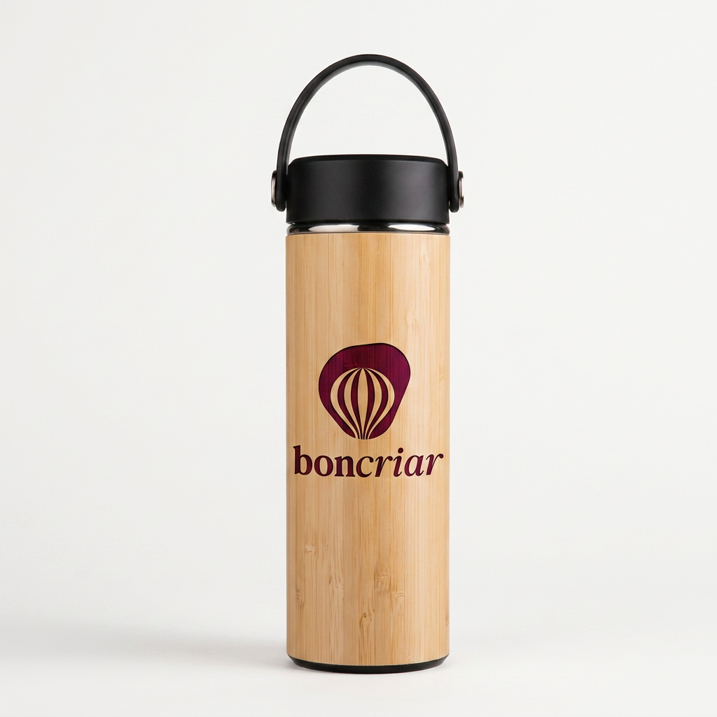 Garrafa térmica em bambu